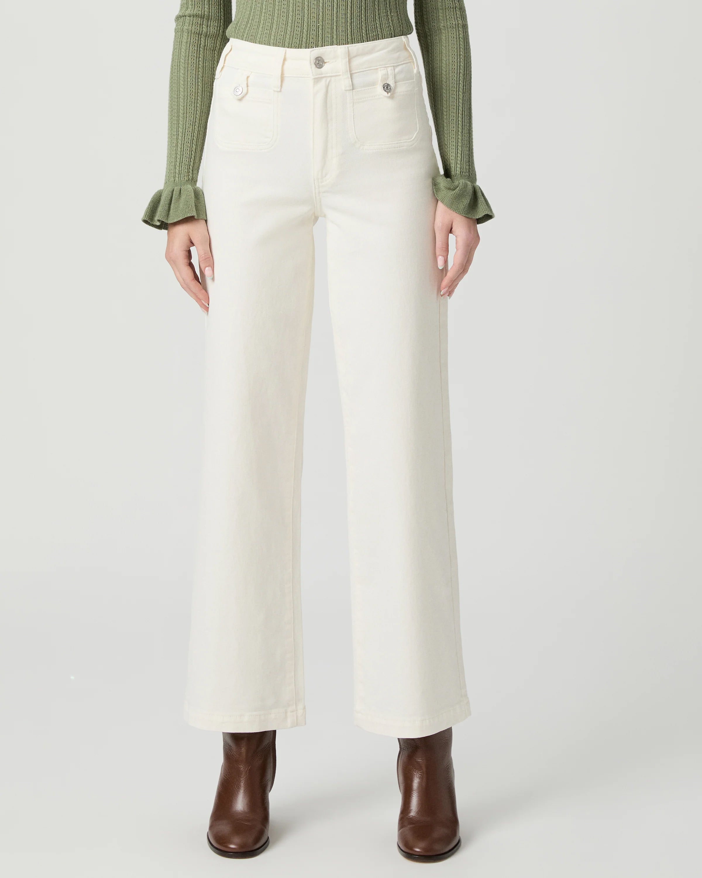 Anessa 31 in Rounded Inset Pockets - Tonal Ecru