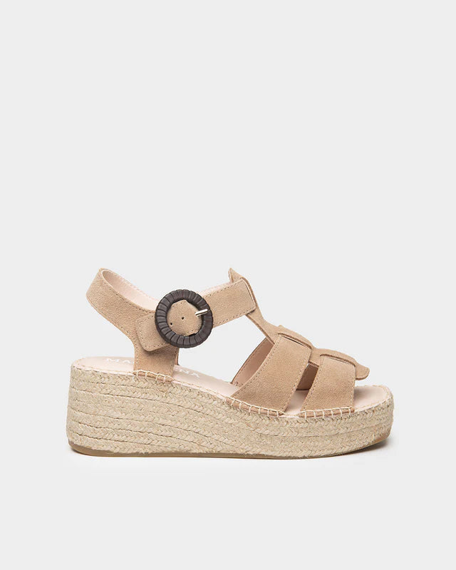 Espadrille Buckle Sandal - Beige