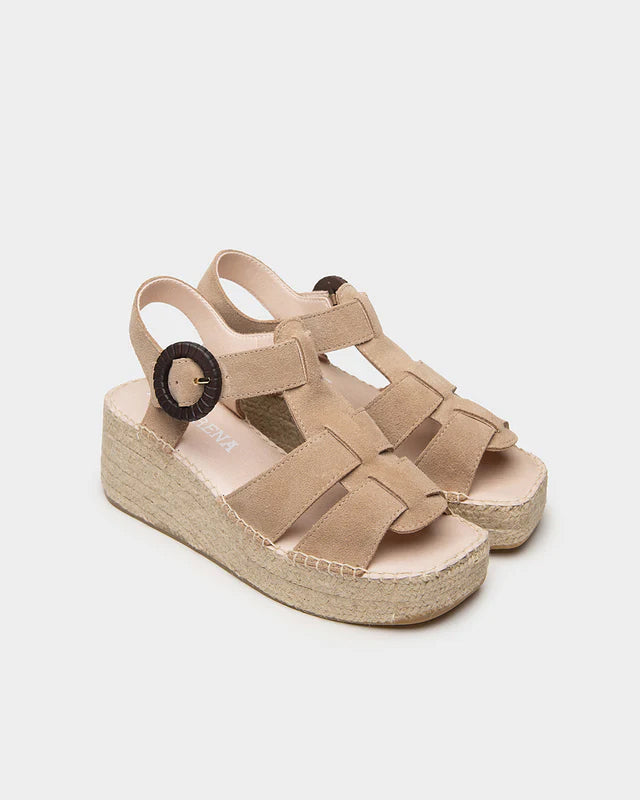 Espadrille Buckle Sandal - Beige