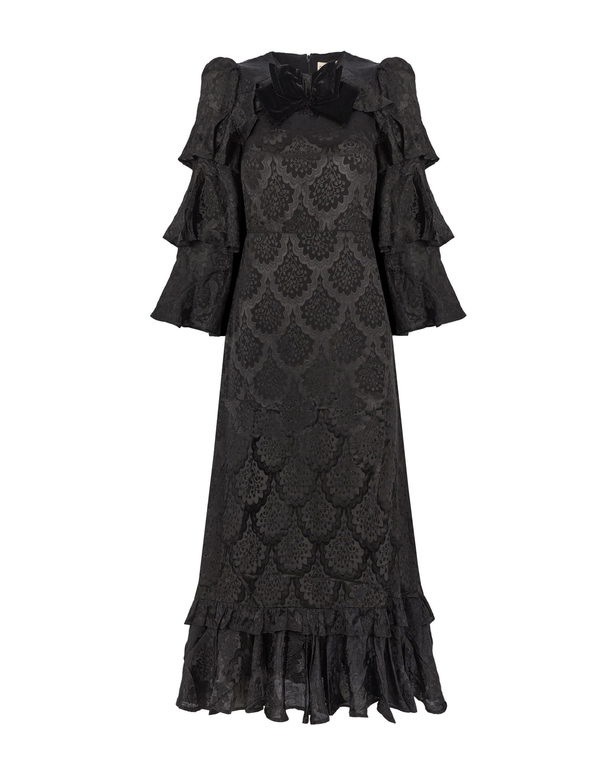 Anjelica Frill Sleeve Dress - Black