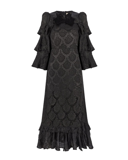 Anjelica Frill Sleeve Dress - Black