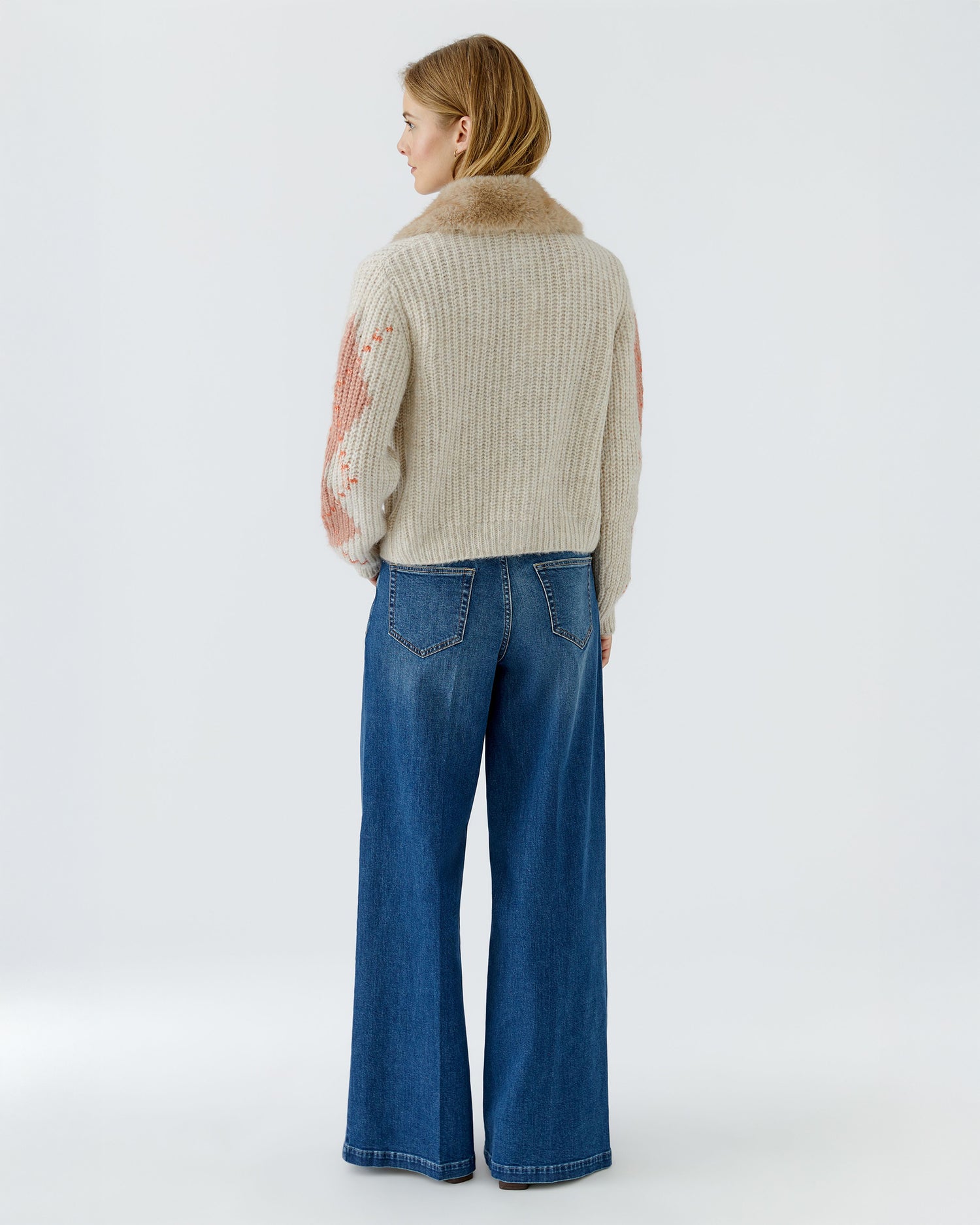 Argyll Knit Cardi - Stone Red