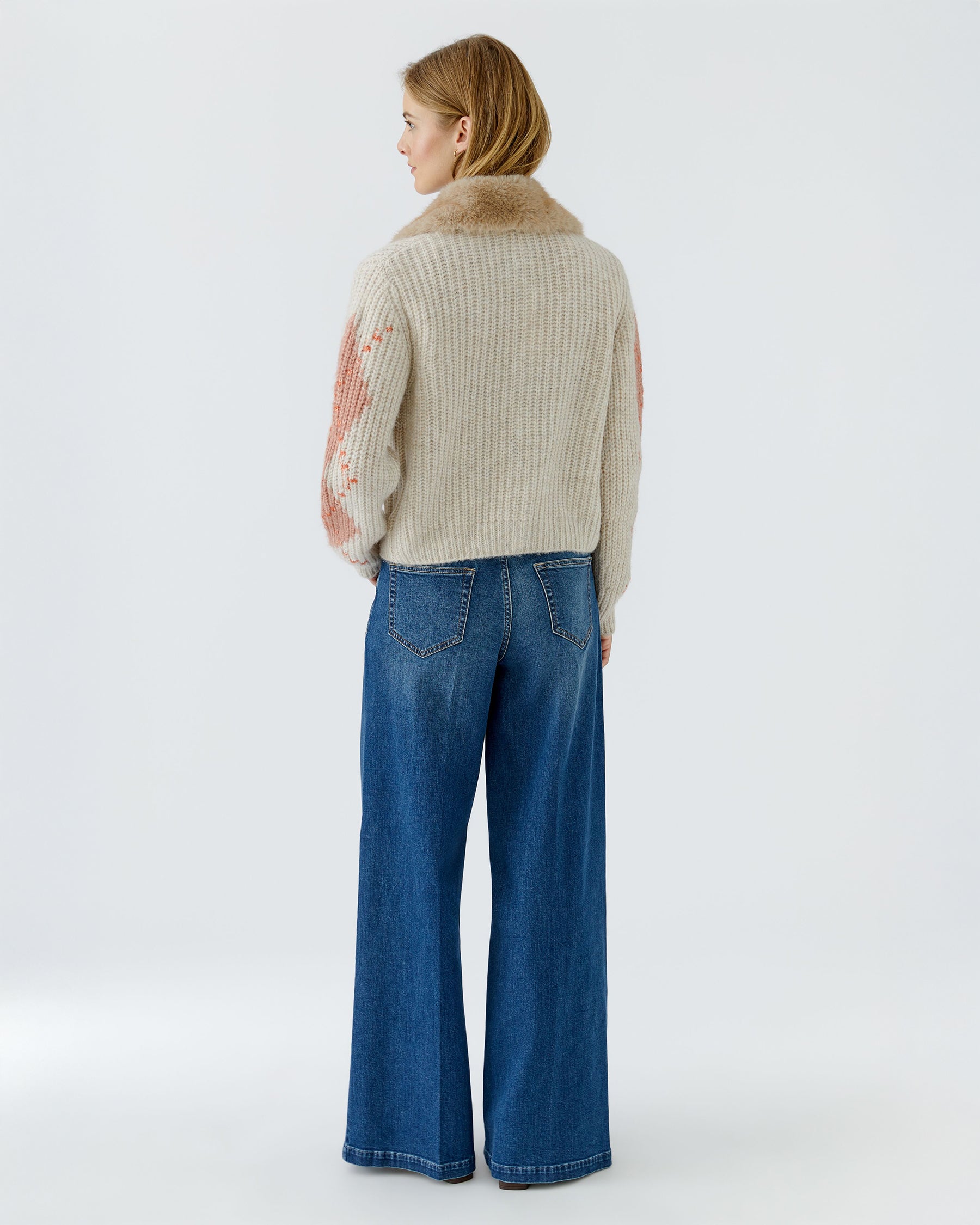 Argyll Knit Cardi - Stone Red