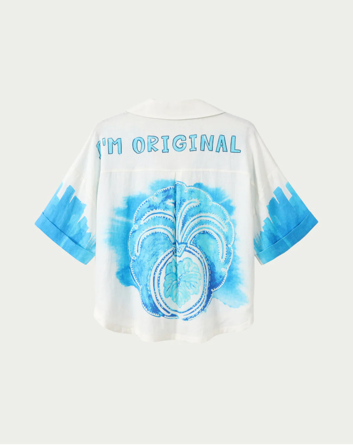 Ayla Tie Front Shirt - Indigo Garden