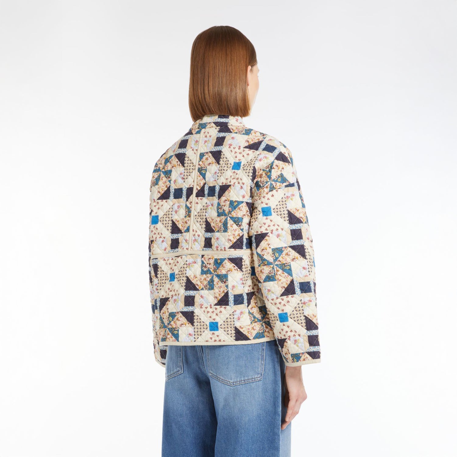 Arizia Patchwork Short Jacket - Beige