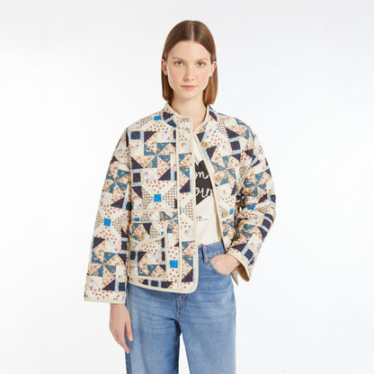 Arizia Patchwork Short Jacket - Beige