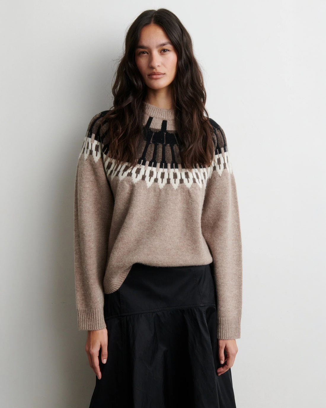 Arlo Knit O-Neck - Beige Melange
