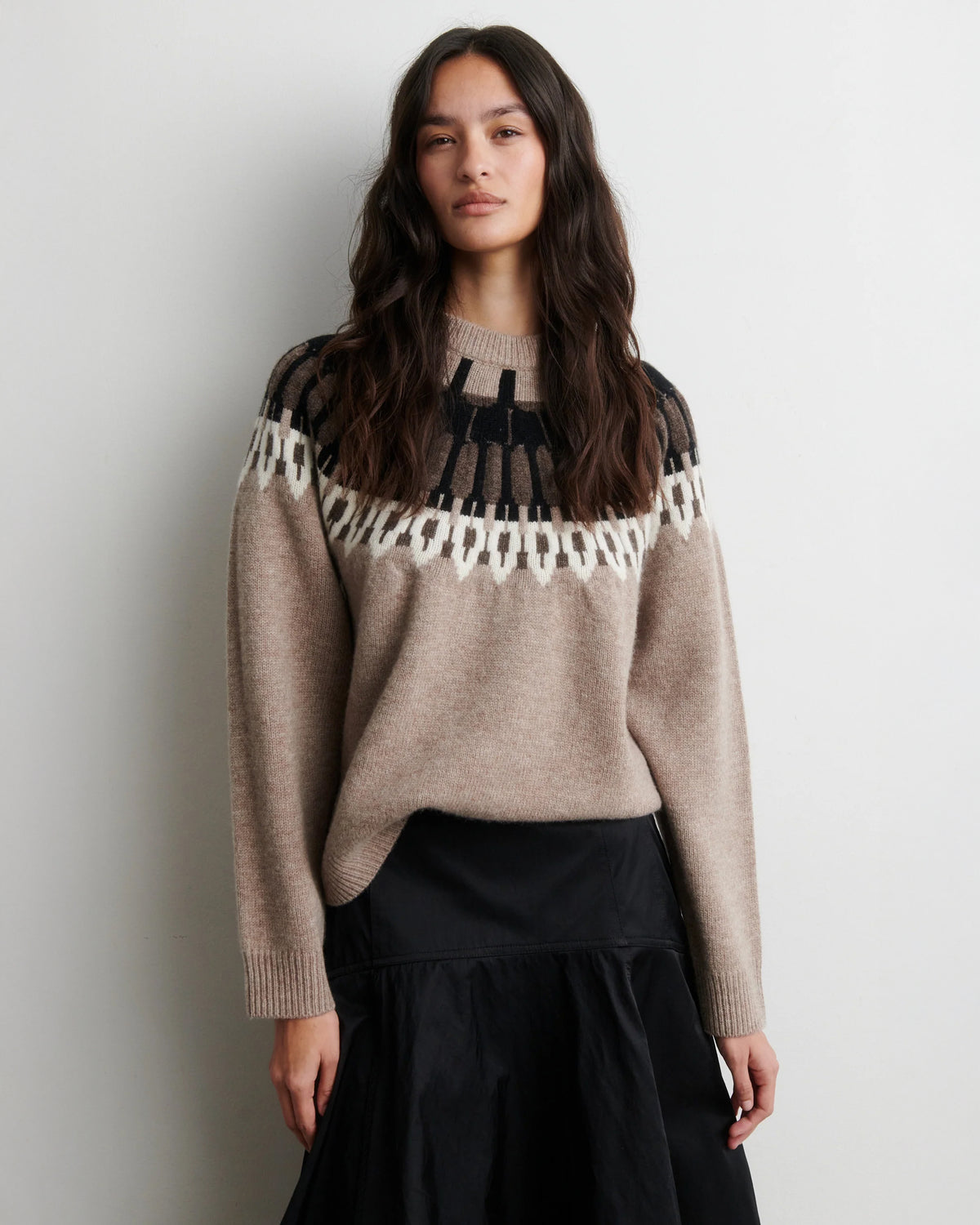 Arlo Knit O-Neck - Beige Melange