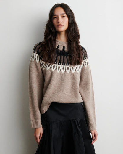 Arlo Knit O-Neck - Beige Melange