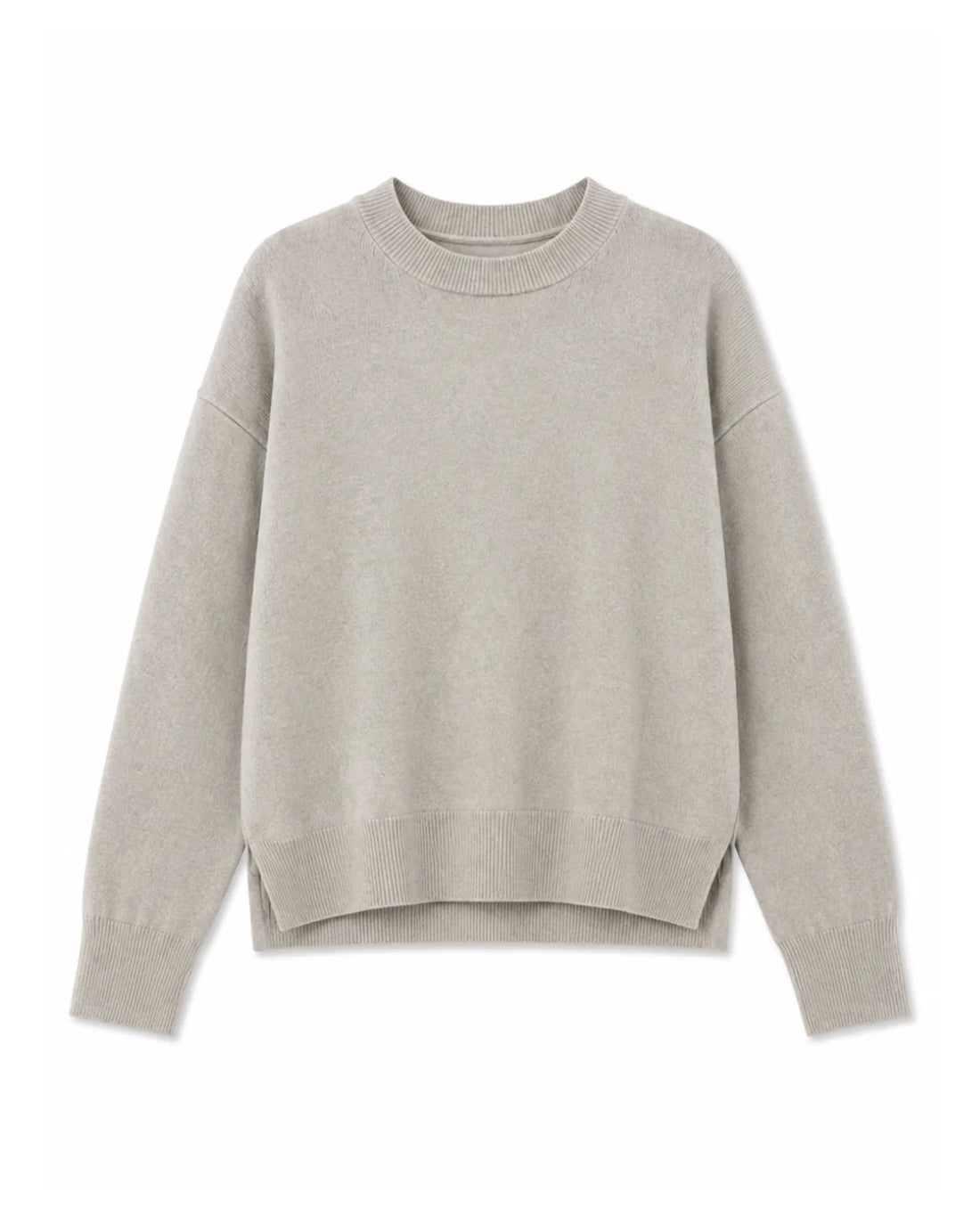 Aurora Long Sleeve Round Neck Jumper - Griege