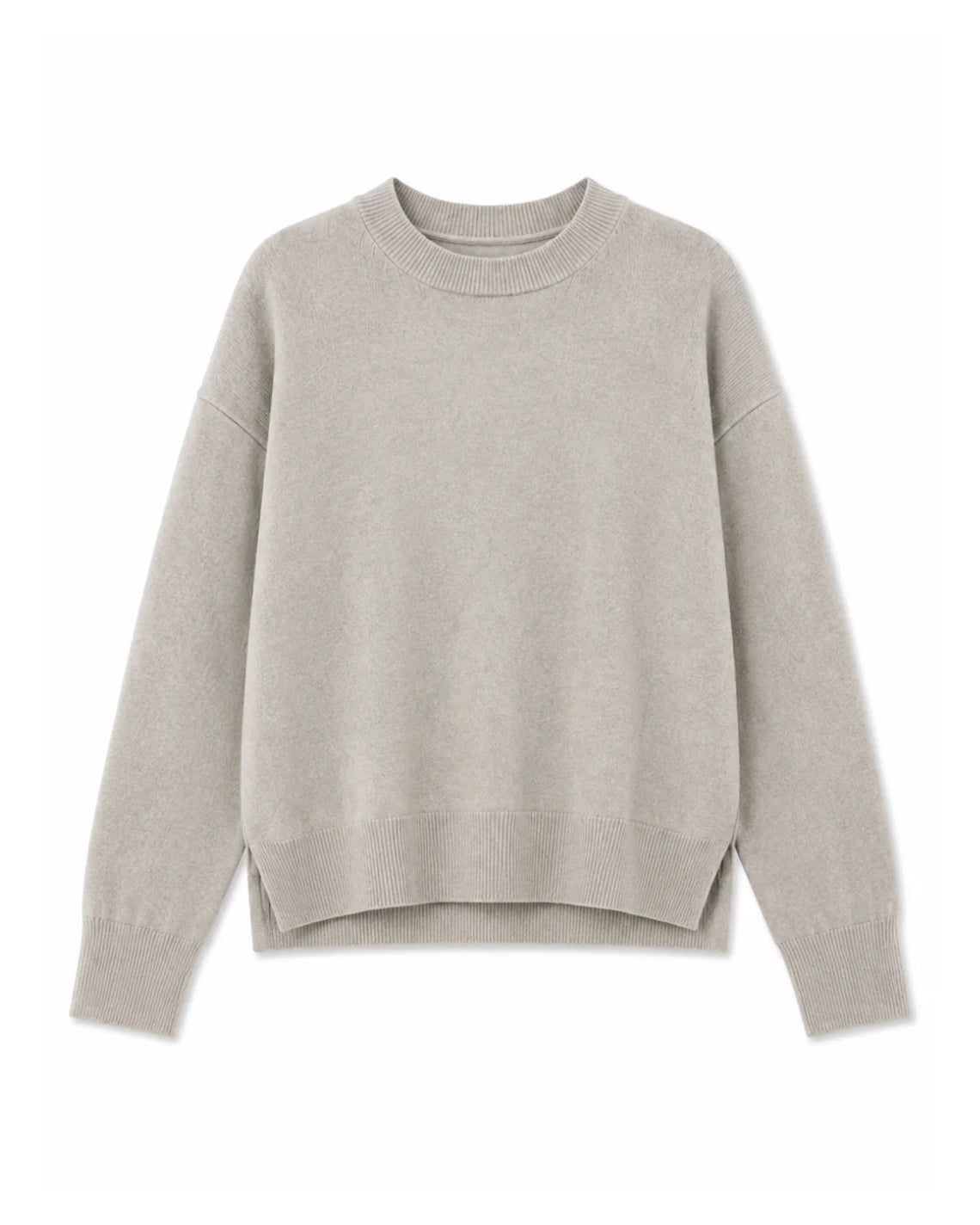 Aurora Long Sleeve Round Neck Jumper - Griege