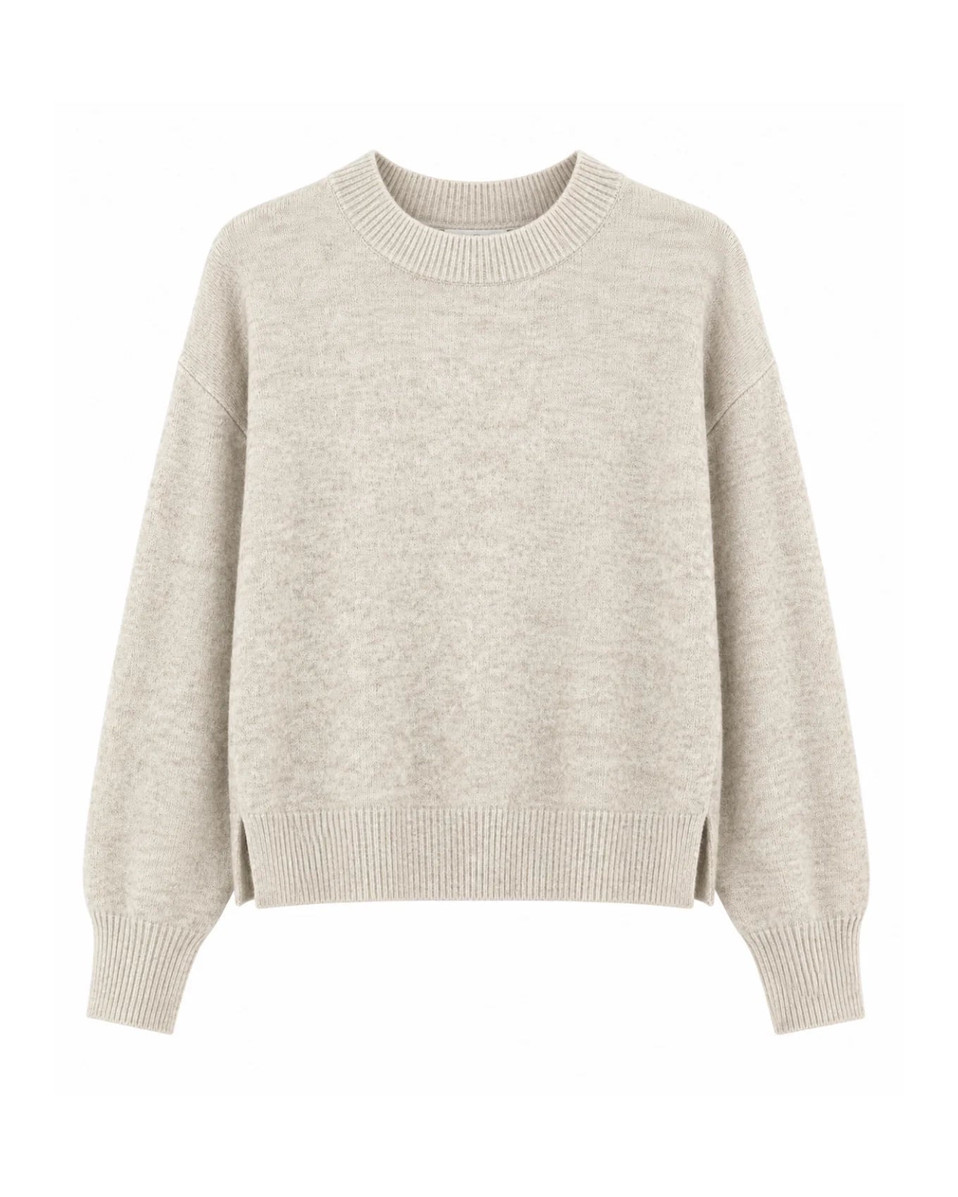 Aurora Long Sleeve Round Neck Jumper - Mottled Beige