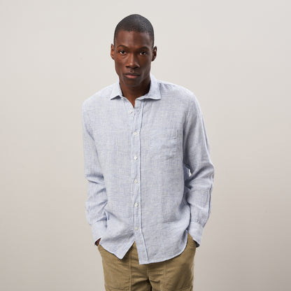 Paul Woven Shirt - Blue And White