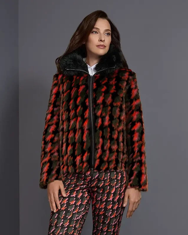 Patterned Bomber Jacket - Multi