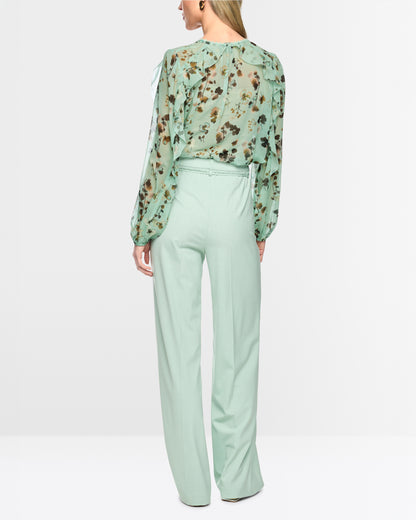 Floral Print Shirt - Turquoise