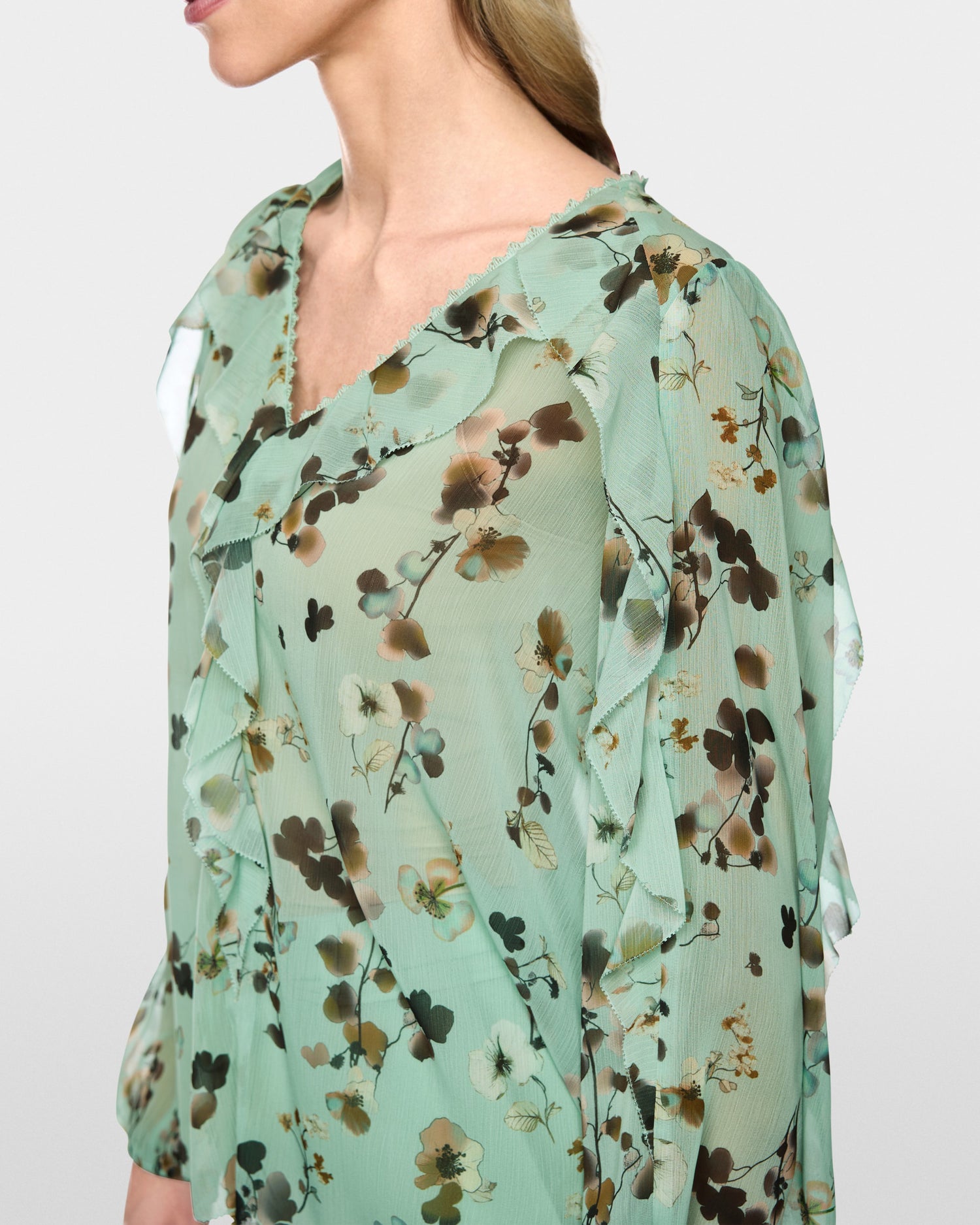Floral Print Shirt - Turquoise