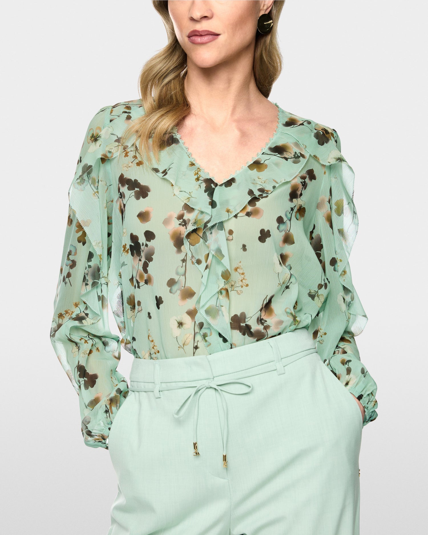 Floral Print Shirt - Turquoise