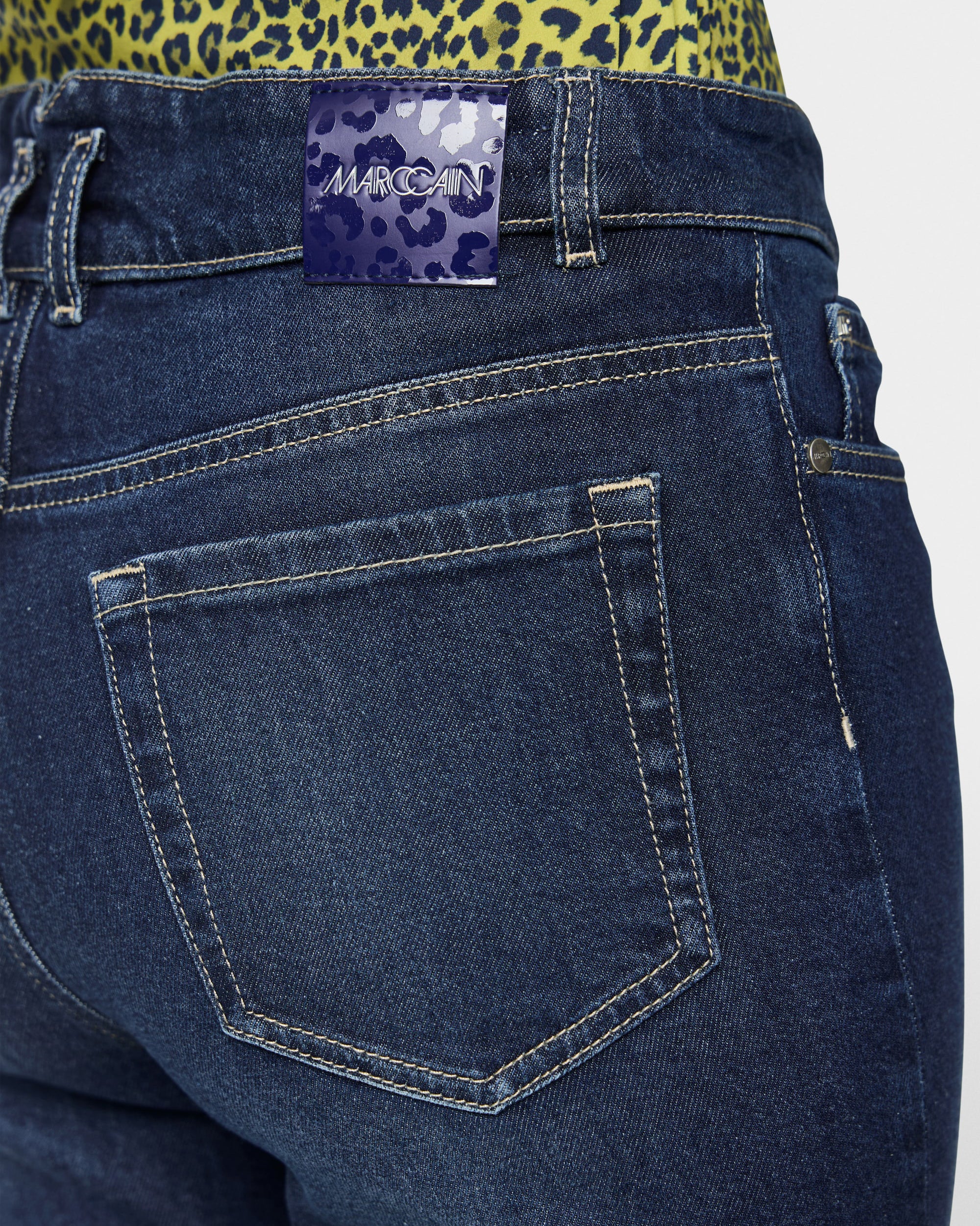 Fendou Jean Leopard Turn Up - Denim