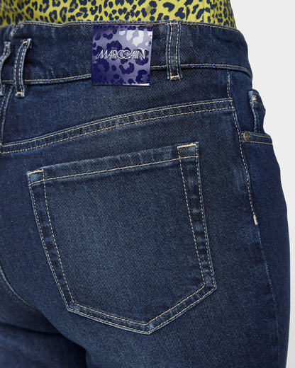 Fendou Jean Leopard Turn Up - Denim