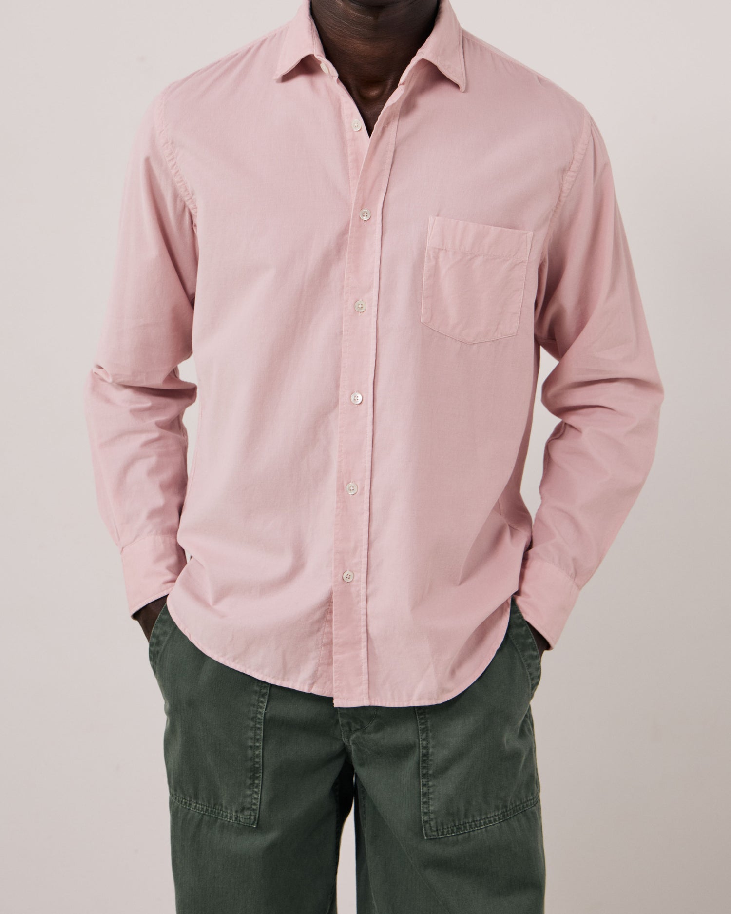 Paul Pat Fine Cord Shirt - Old Pink