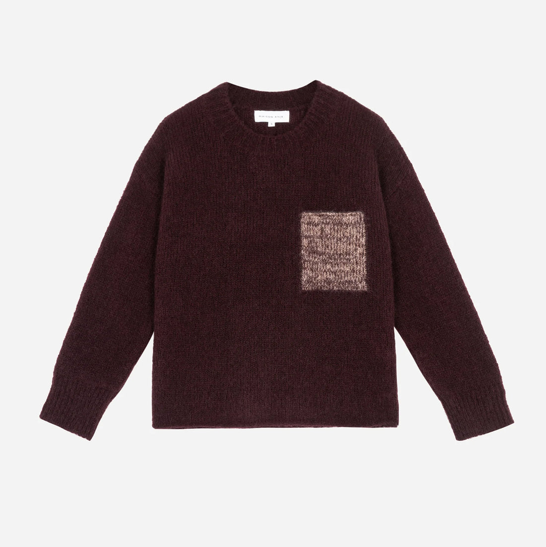 Brinate Contrast Pocket Jumper - Mulberry Chine