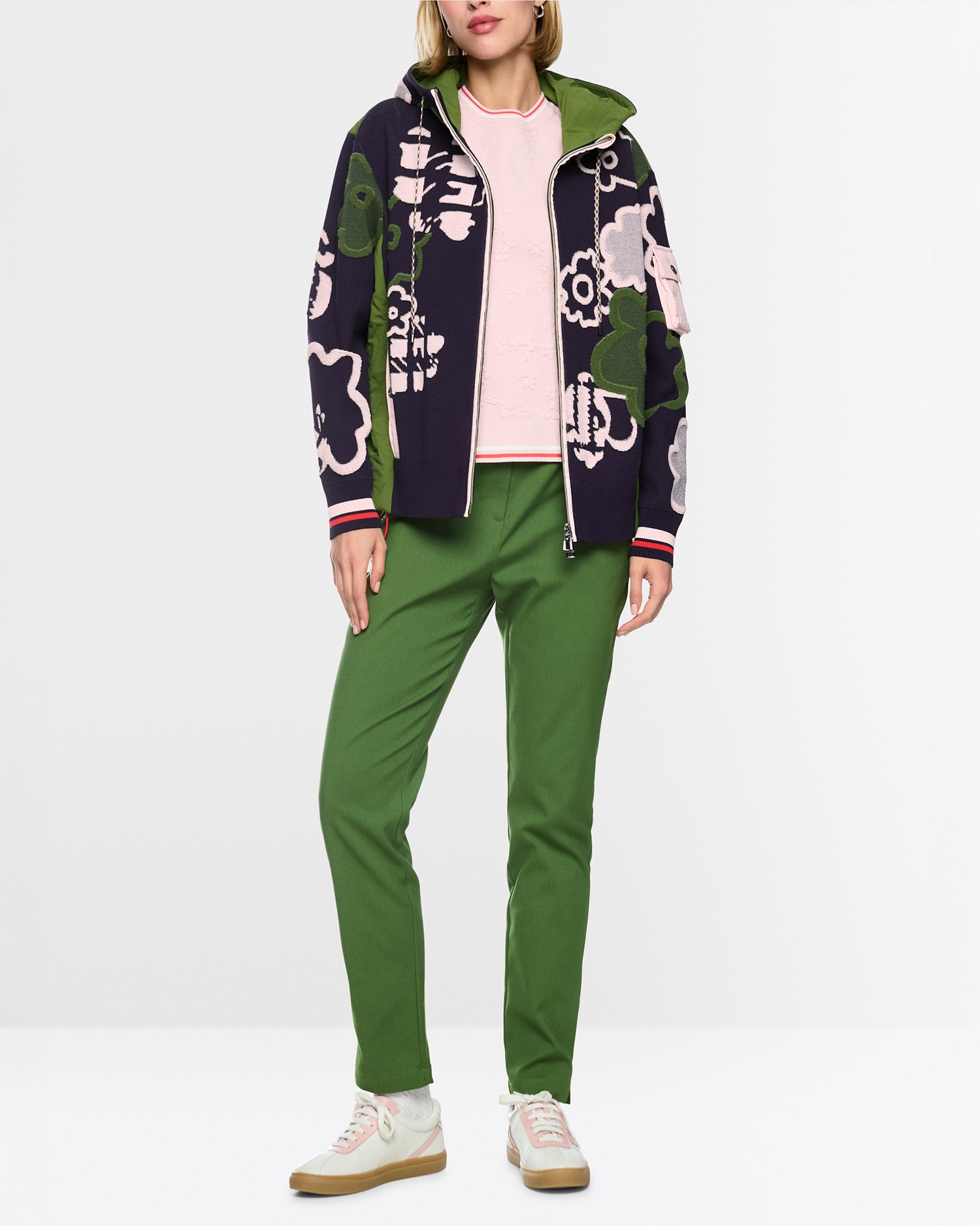 Jaquard Hooded Knit - Navy