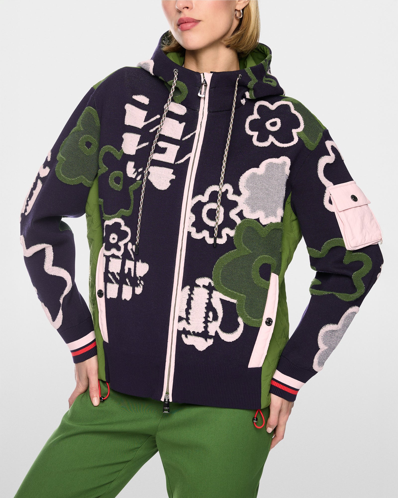 Jaquard Hooded Knit - Navy