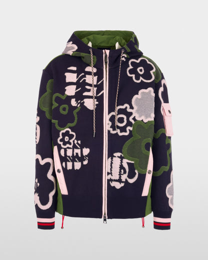 Jaquard Hooded Knit - Navy