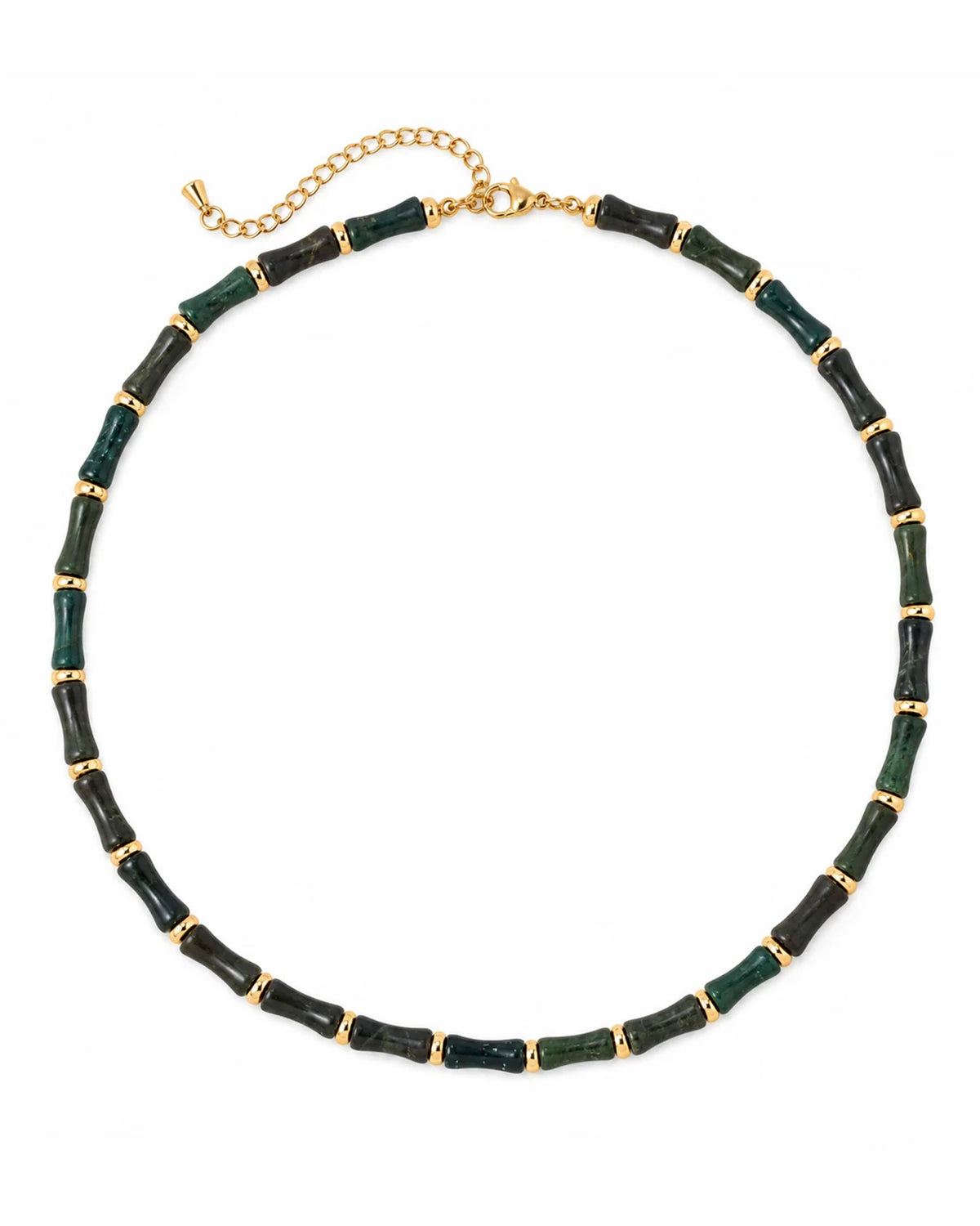 Bamboo Necklace With Charm - African Jade