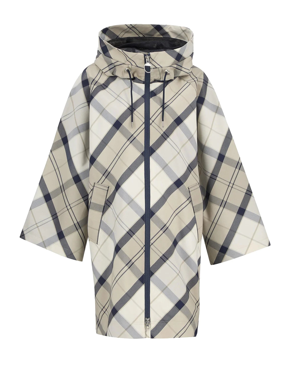 Kinsale Tartan Showerproof Cape - Dress Navy Tartan