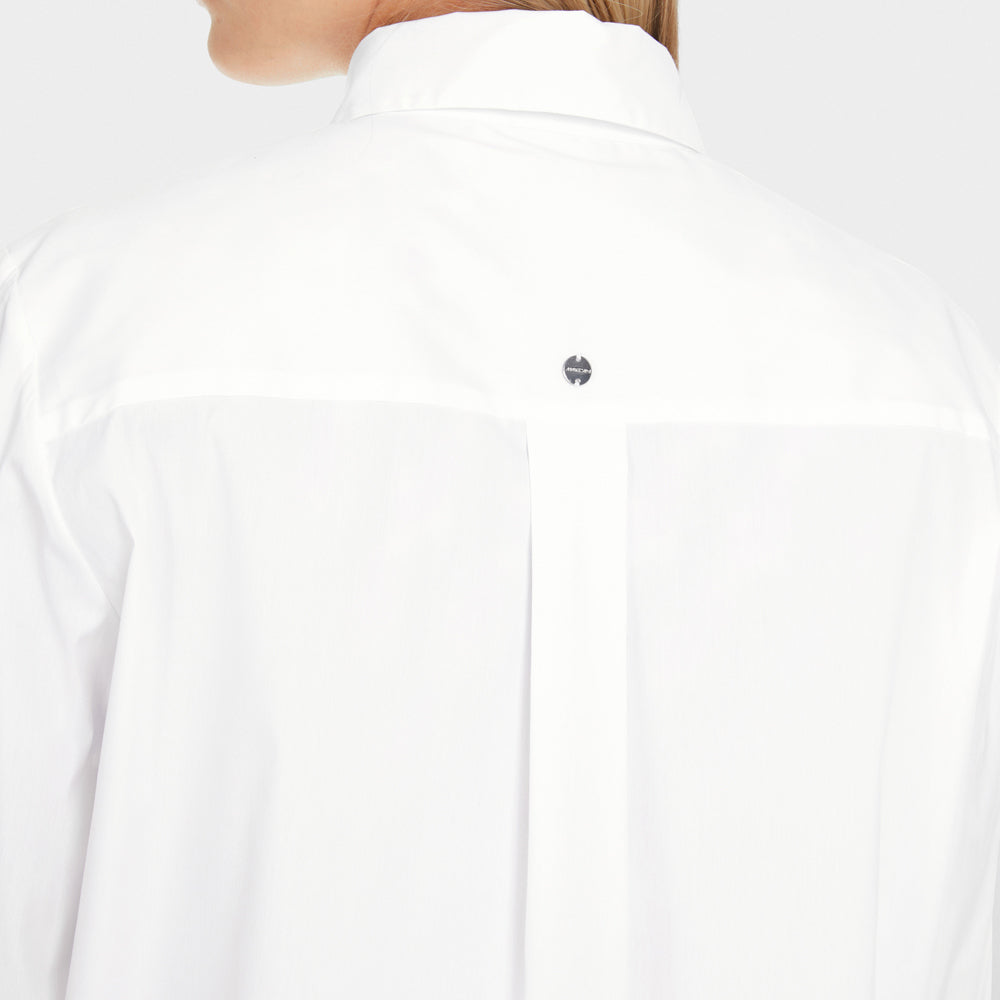 Beaded Trim Cotton Shirt - White