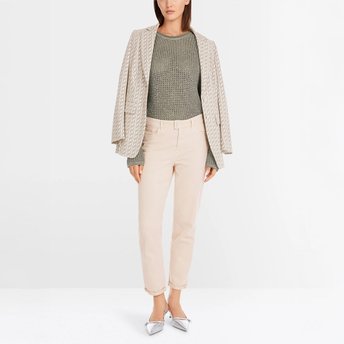 Bead Trim 5 Pocket Trousers - Taupe