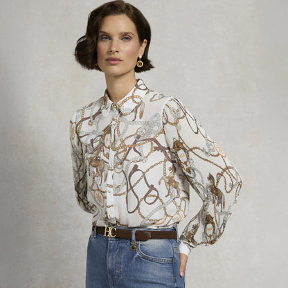 Beau Shirt - Off White Horse Print