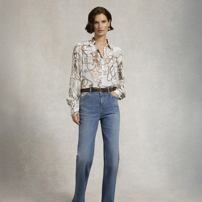 Beau Shirt - Off White Horse Print