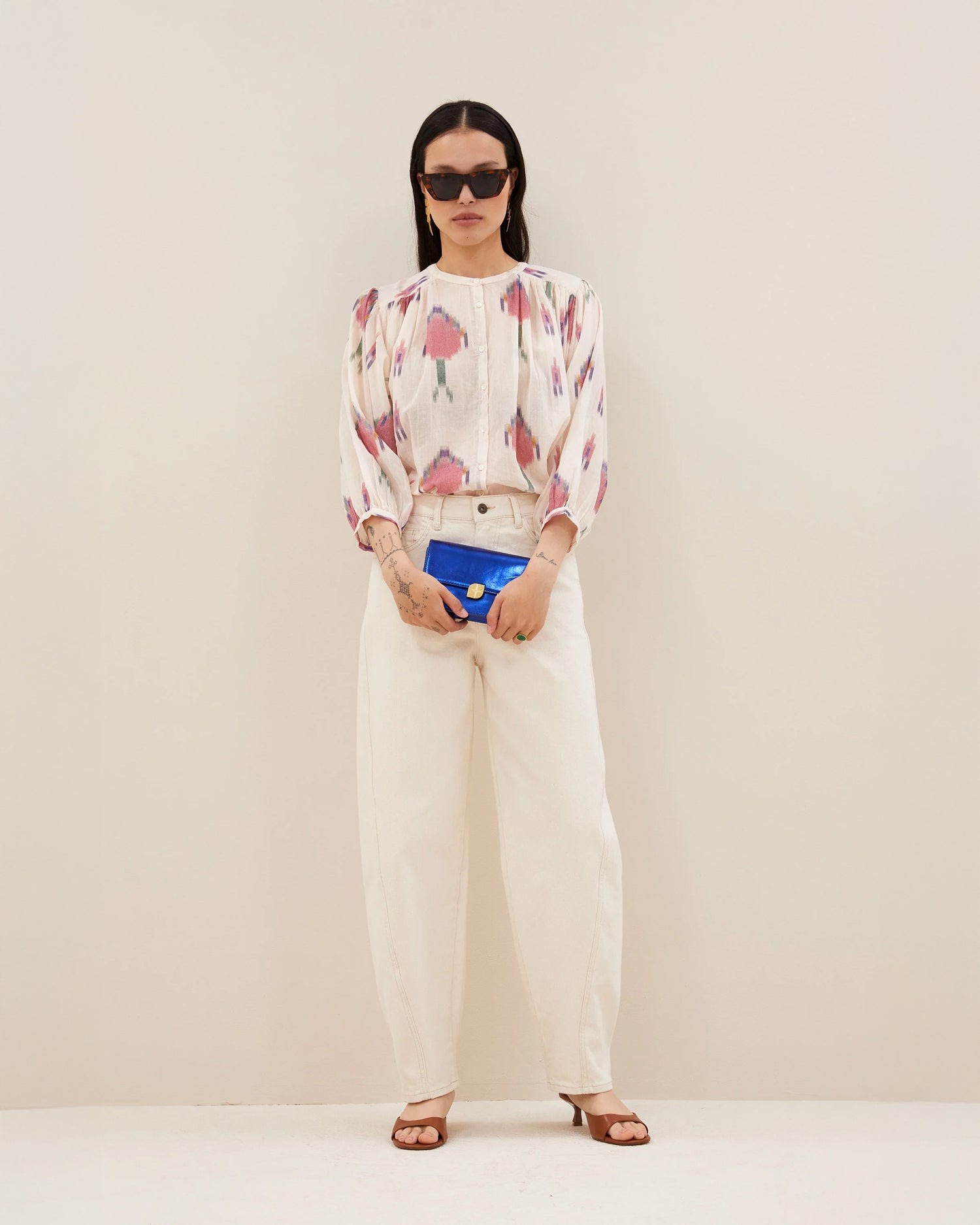 Becky Ikat Blouse - Spring Pink