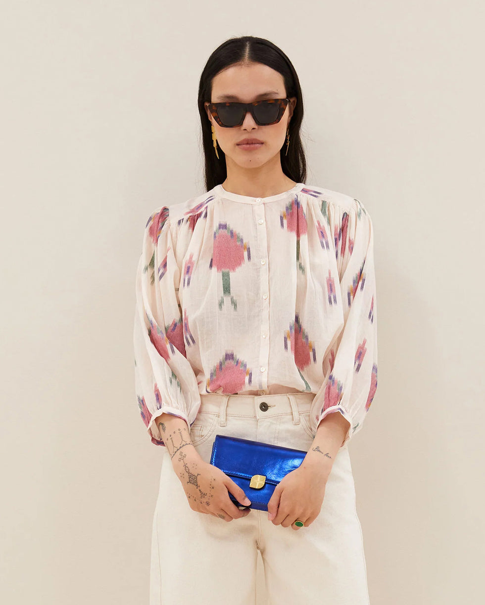 Becky Ikat Blouse - Spring Pink