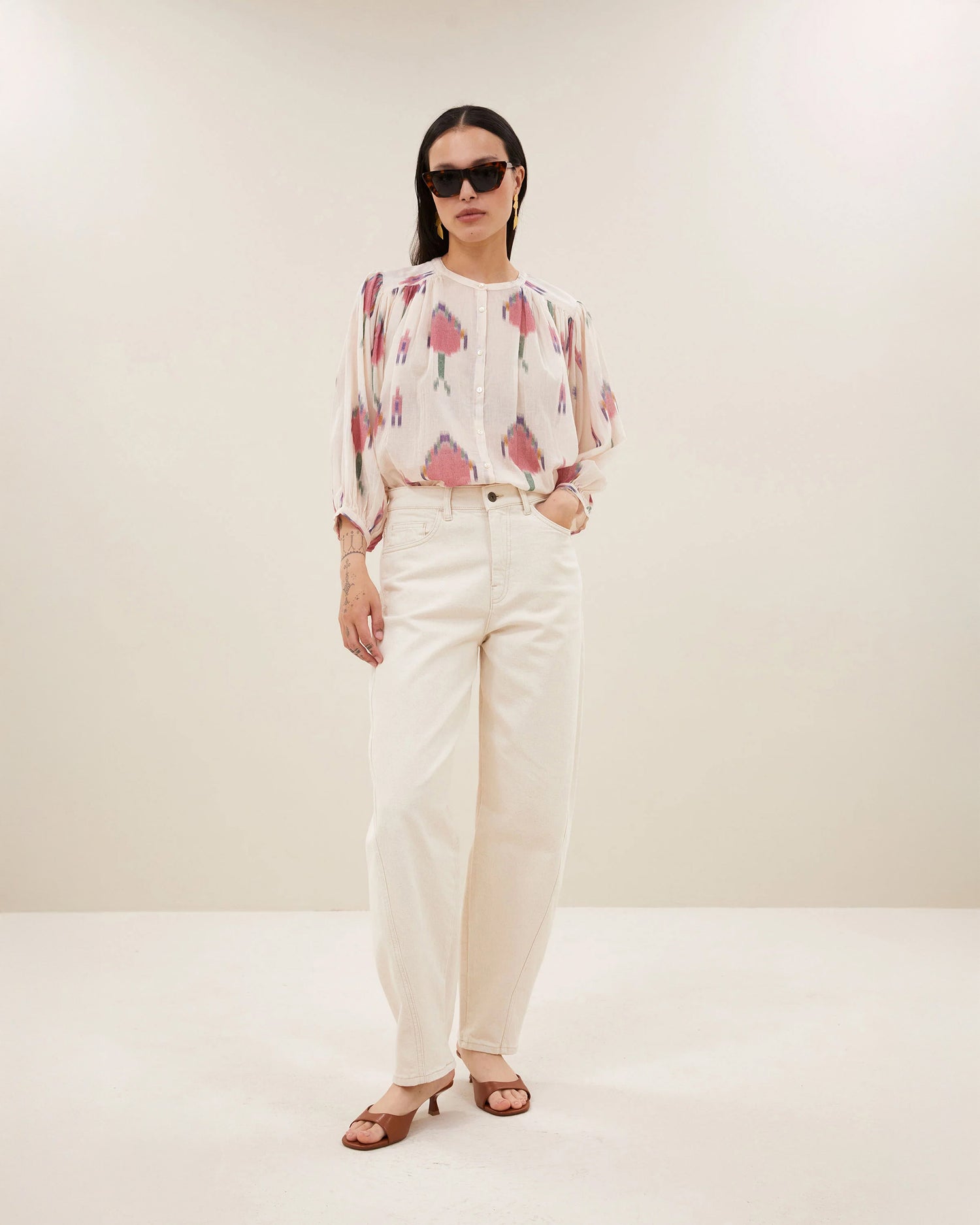 Becky Ikat Blouse - Spring Pink