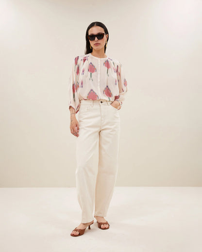 Becky Ikat Blouse - Spring Pink