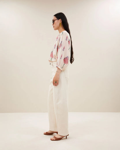 Becky Ikat Blouse - Spring Pink