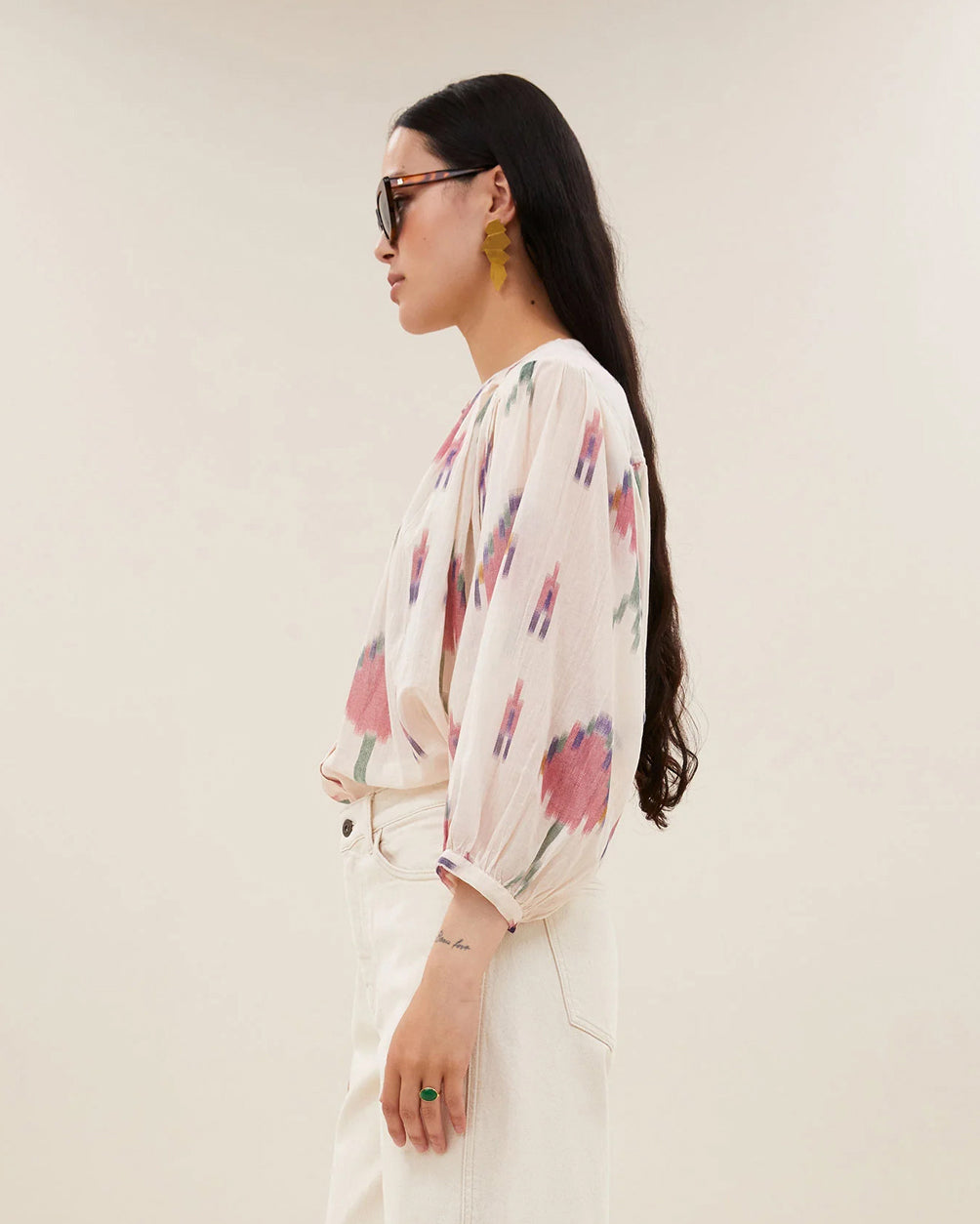 Becky Ikat Blouse - Spring Pink