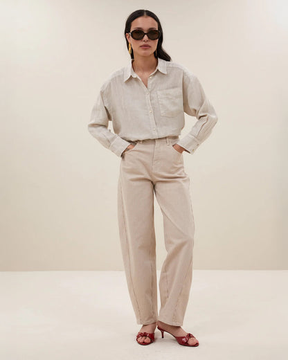 Begum Stripe Jean - Sand Stripe