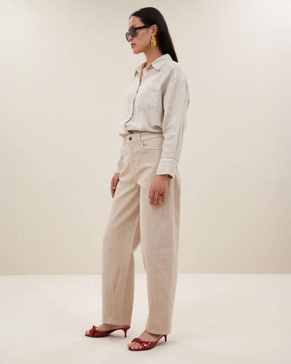 Begum Stripe Jean - Sand Stripe