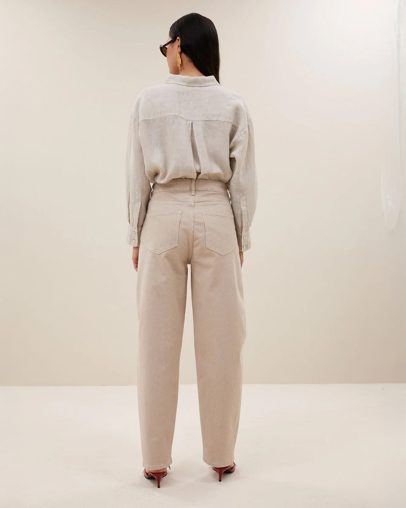 Begum Stripe Jean - Sand Stripe