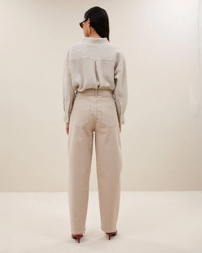 Begum Stripe Jean - Sand Stripe