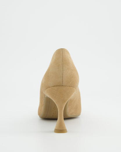 Suede Court Shoe - Beige