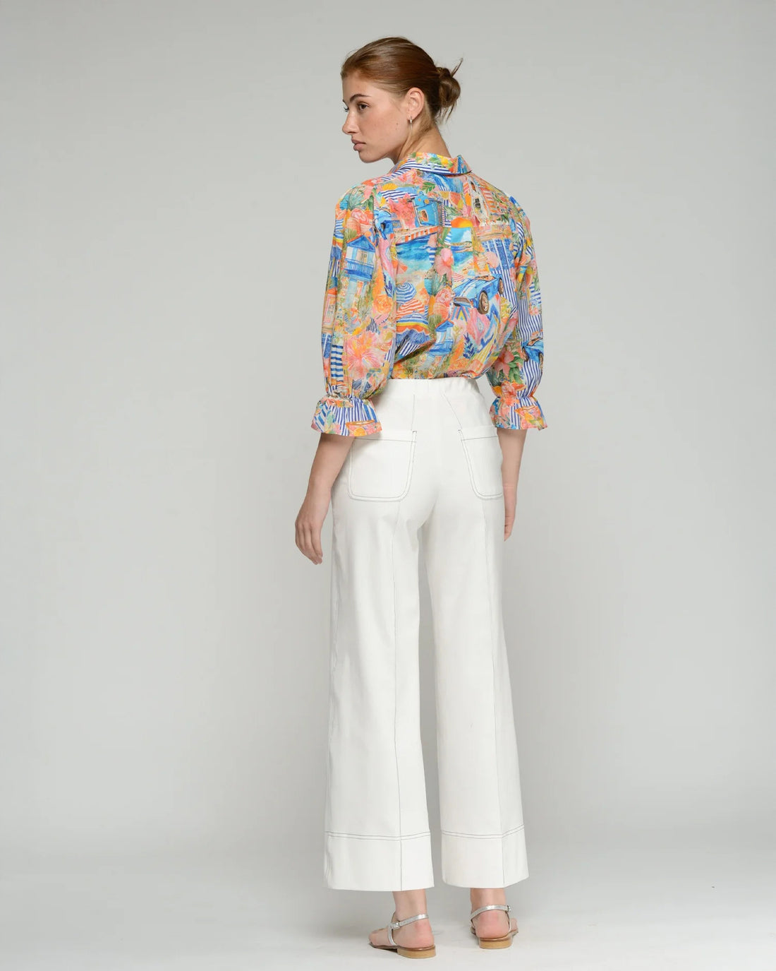 Beti Stretch Trouser - White