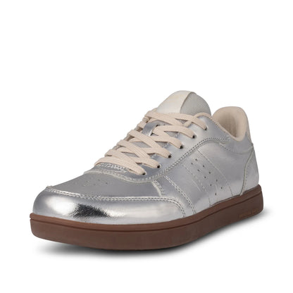 Bjork Leather Trainer - Silver