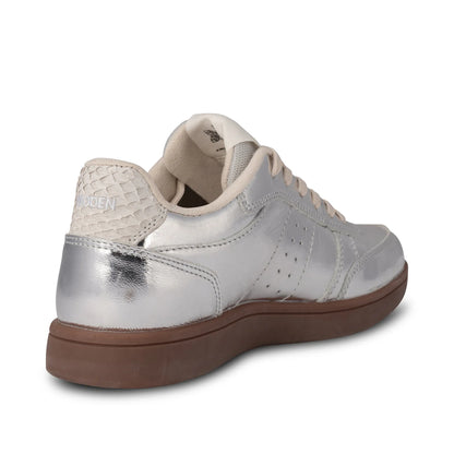 Bjork Leather Trainer - Silver