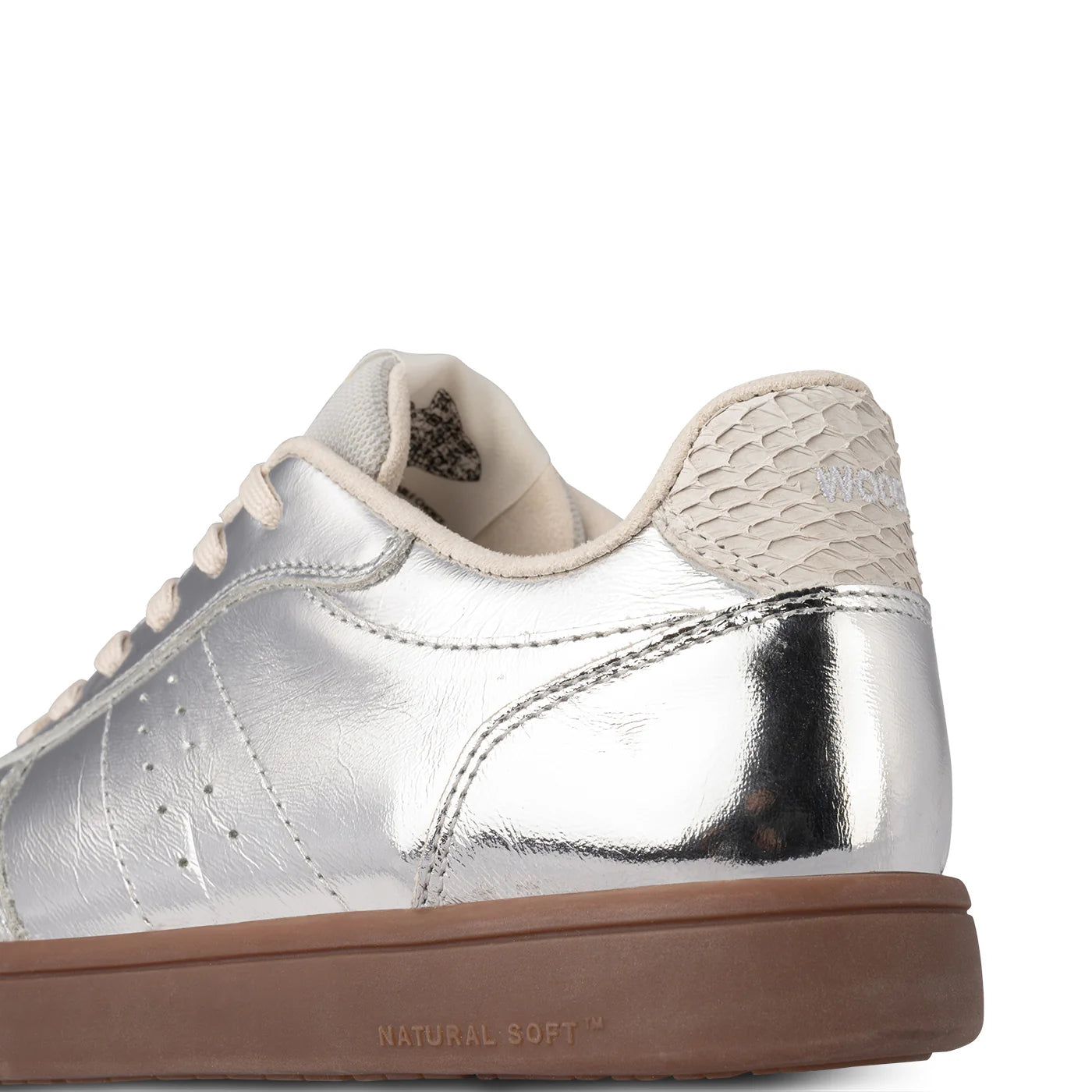 Bjork Leather Trainer - Silver