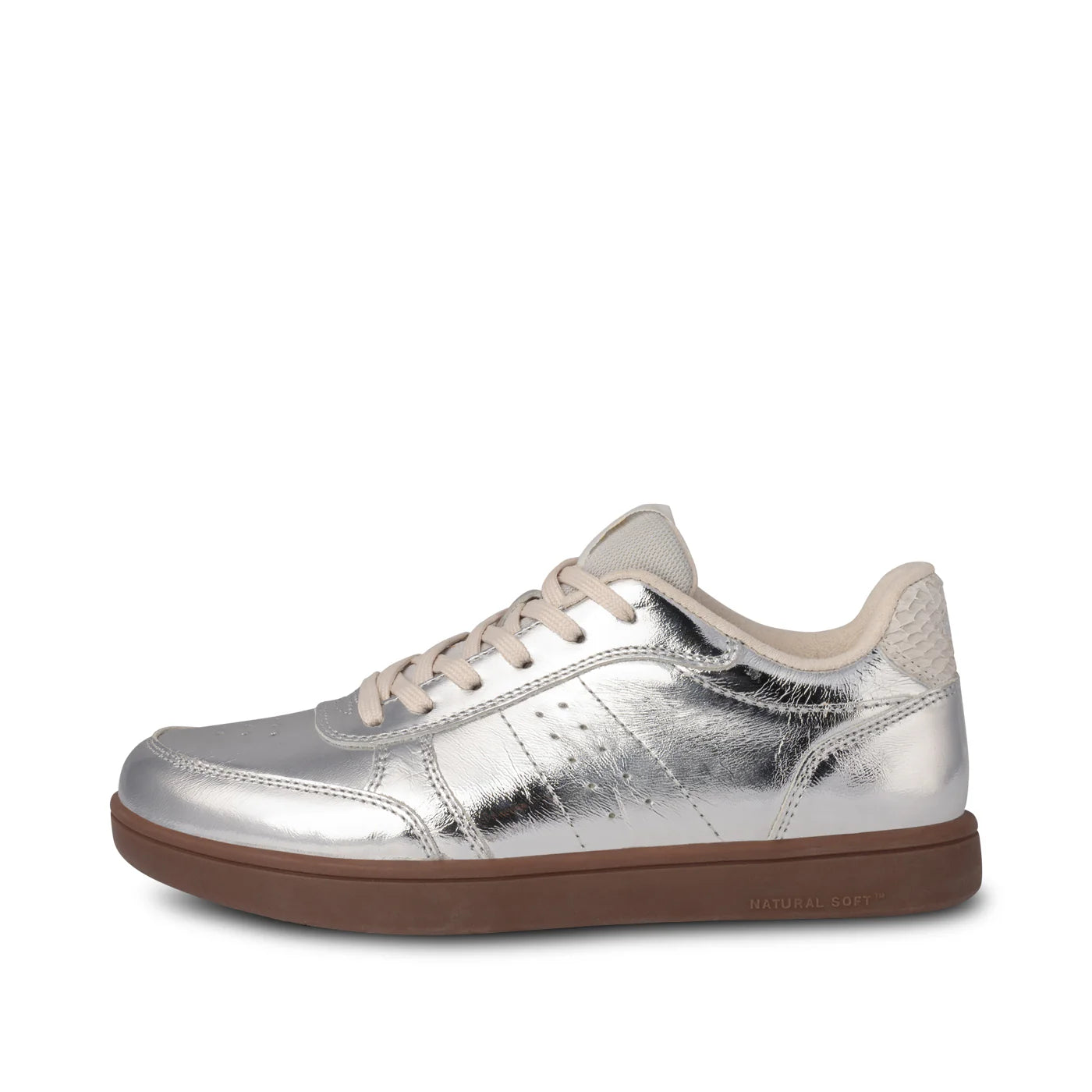 Bjork Leather Trainer - Silver